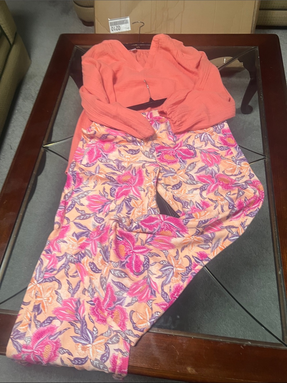 Old Navy high waisted Playa Floral Wide-Leg Beach Pants in Pink Peach Large - Picture 10 of 10